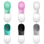 Portable dog water bottle leakproof flip tray mechanism detail