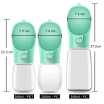 Portable dog water bottle capacity 350ml size comparison
