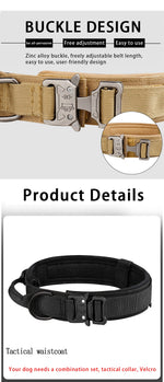 Tactical dog collar on large working breed dog lifestyle