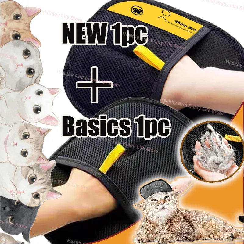 Pet hair removal grooming gloves deshedding massage silicone dog grooming