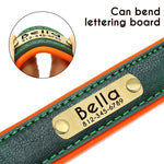 Personalized leather collar padding interior soft material detail
